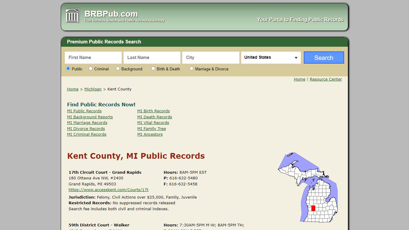 Kent County Public Records | Search Michigan Government Databases - BRB Pub